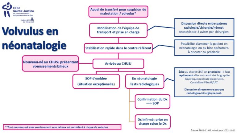 Algorithme prise en charge volvulus néonat 20221111 Urgence CHU